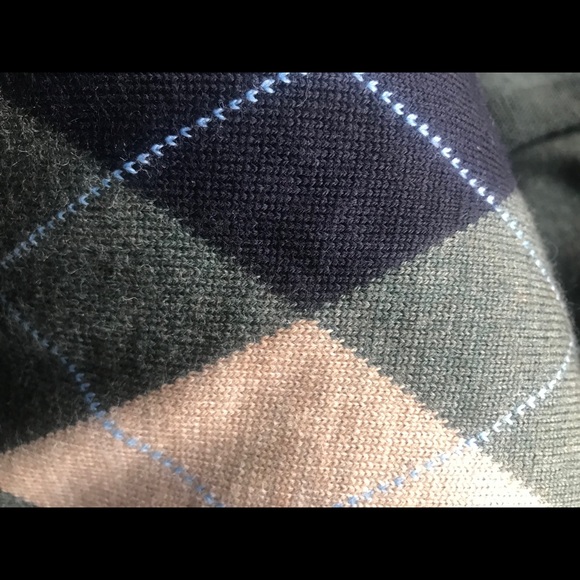 Brooks Brothers argyle, merino wool v-neck sweater - Picture 3 of 5